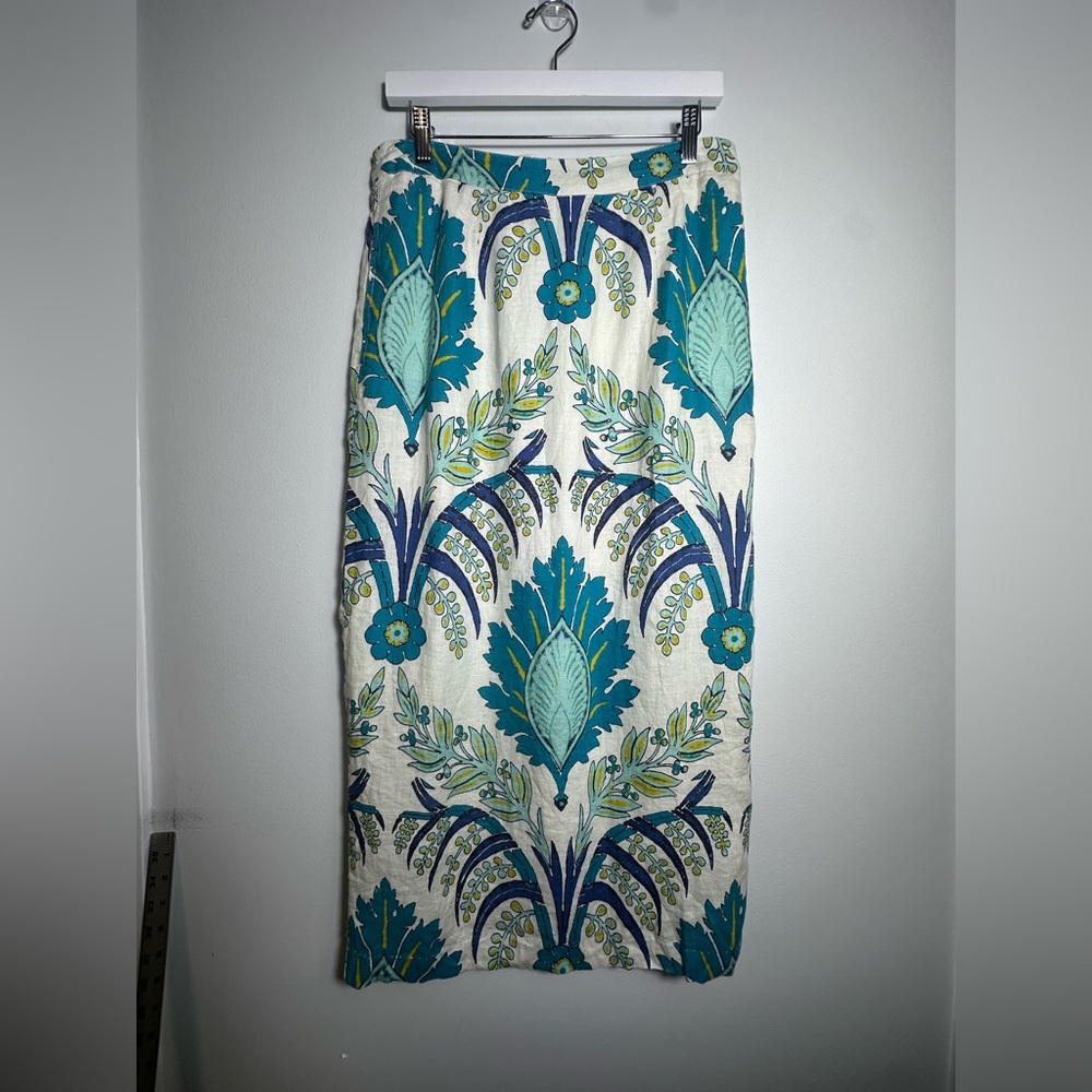 Sundance Linen Paisley Cottagecore Midi Skirt Size 10 - Picture 7 of 14